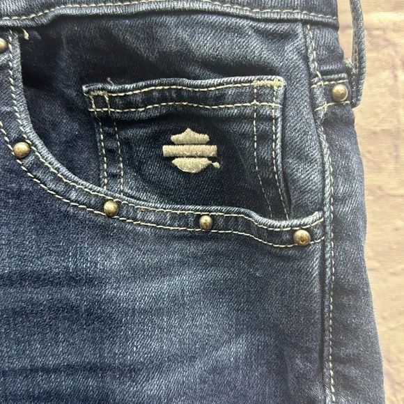 Harley Davidson Curvy Bootcut Denim Jeans Size 33 - Picture 2 of 8